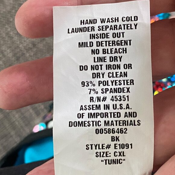 (9) Child Girl Curtain Call Assymetrical Hem Neckline Multi Sequin Tunic XL - Picture 6 of 6